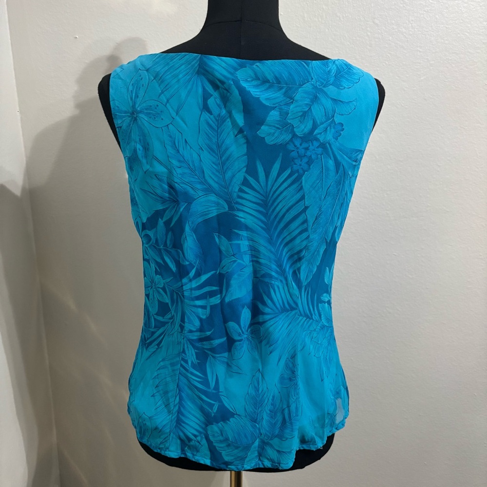 Y2K Beach Resort Wear Icy Blue Cowl Neck Top Size 10 - Picture 3 of 7